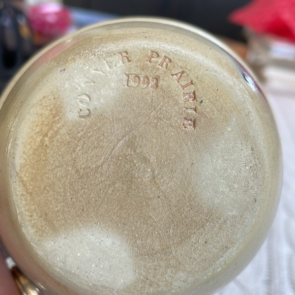 Conner Prairie Vintage 1993 Small Salt Glaze Prep Bowl Cobalt Blue Heart Design. - Picture 4 of 9